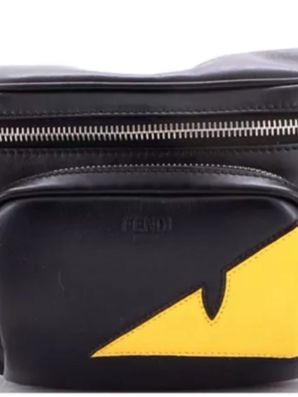 Fendi monster bug Black and Yellow eye Leather waist bag Fannie pack